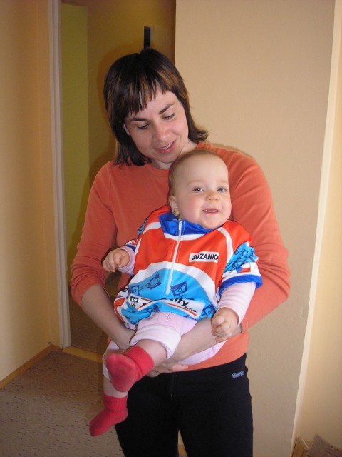 Cyklistka Zuzanka s maminkou Vrkou